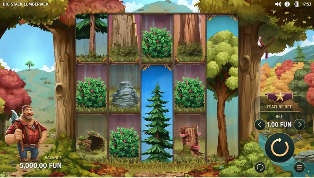 Forest-themed slot screen
